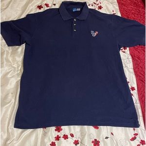 Reebok Polo Shirt Mens 2XLT Houston Texans Blue Team Logo